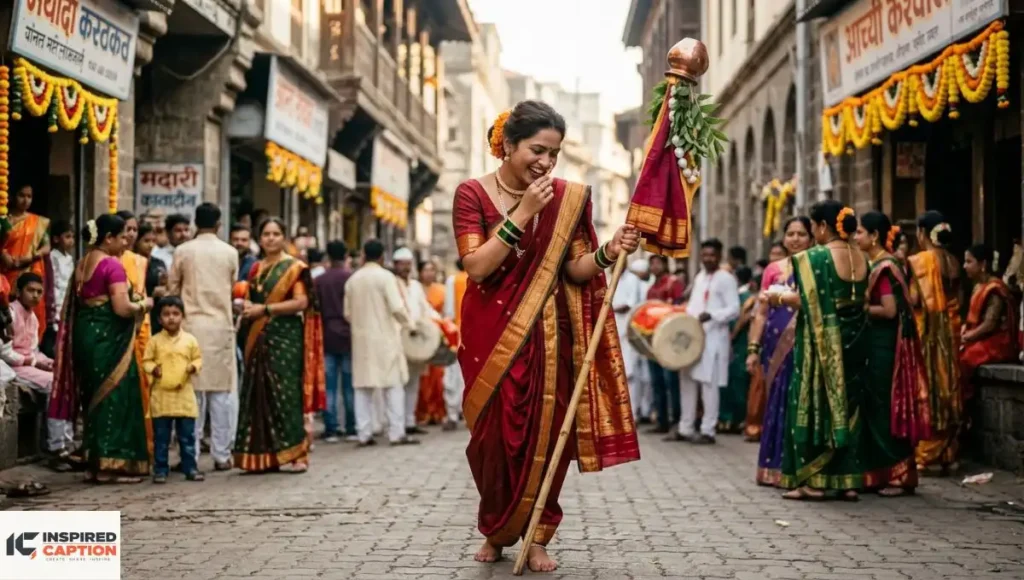 Nauvari Saree Caption for Instagram in Marathi