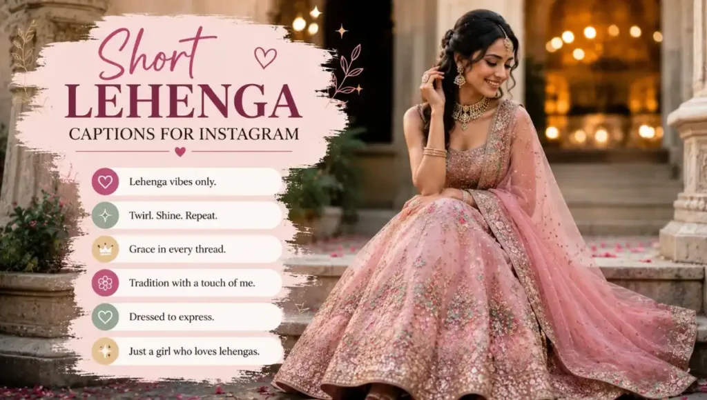 Short Lehenga Captions for Instagram