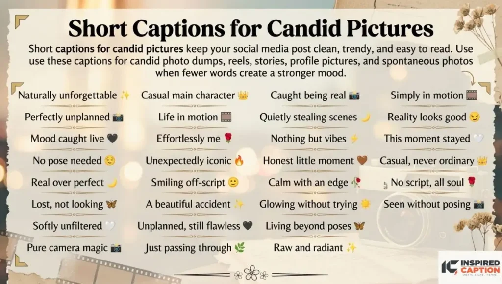 Short Captions for Candid Pictures